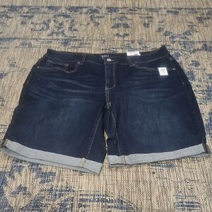 Time and Tru Blue Jean Shorts with Vintage Distressing